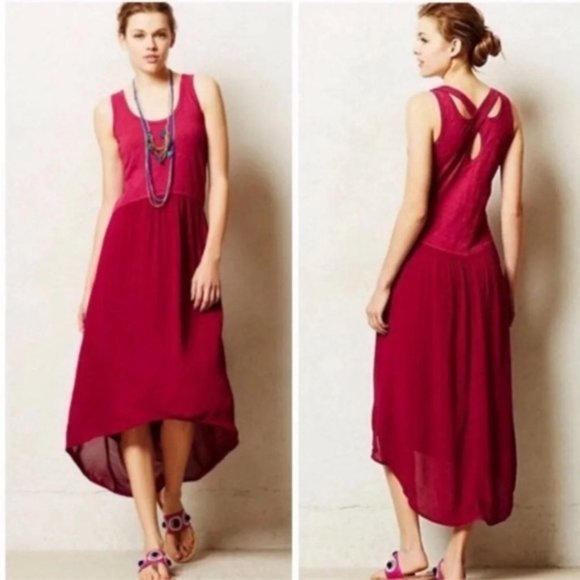 💚 SALE! ANTHROPOLOGIE Tulipan High Low Tank Dress - Picture 1 of 6